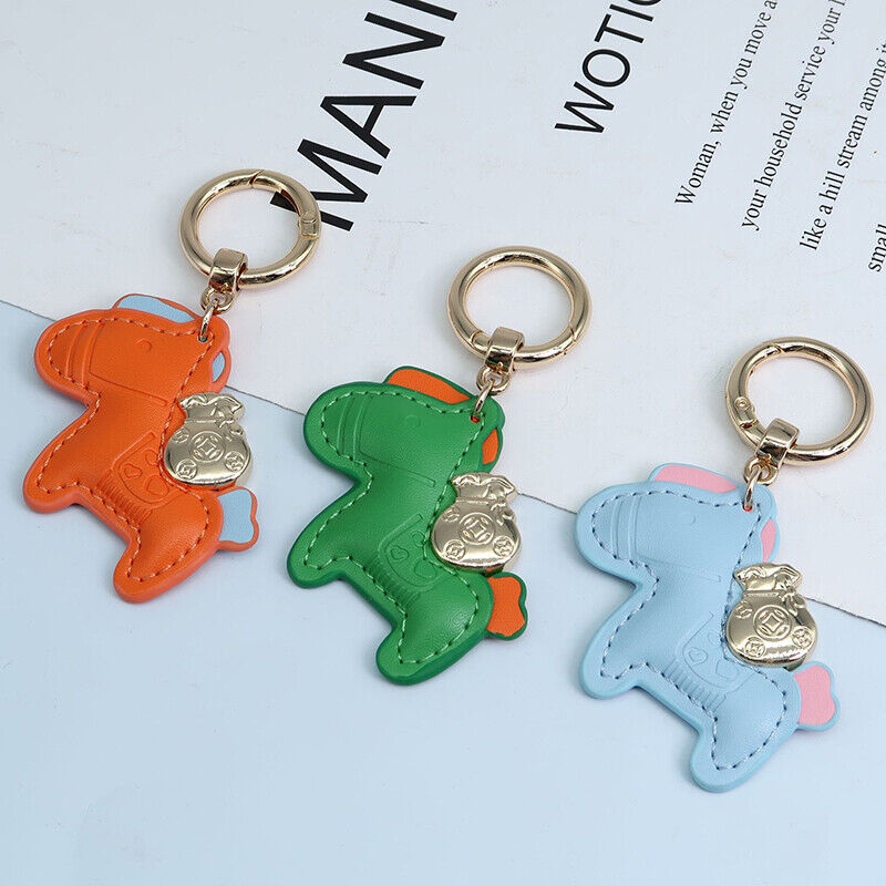 Leather Charms Bag Pendant KeyChain Cartoon Horses Keyring Cute Animal Ornament