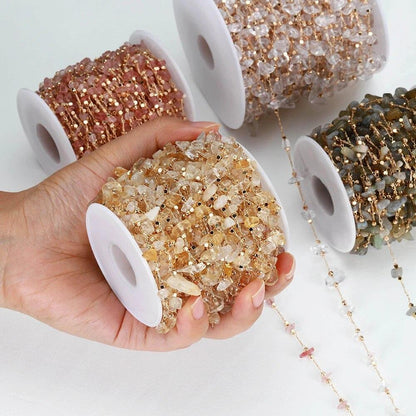 Irregular Glass Stone Beads Chains Necklace Bracelet For DIY Jewelry Making 1m
