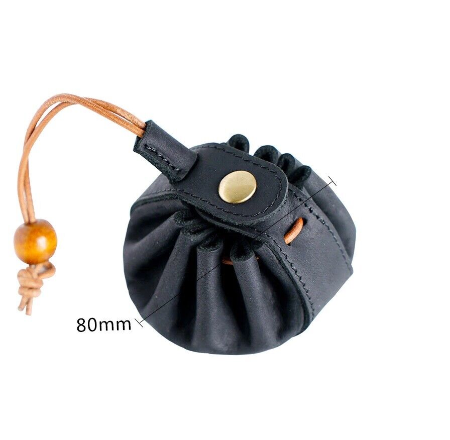 Coin Purse Handmade Unisex Drawstring Key Holders Wallet 8x5.5cm Genuine Leather