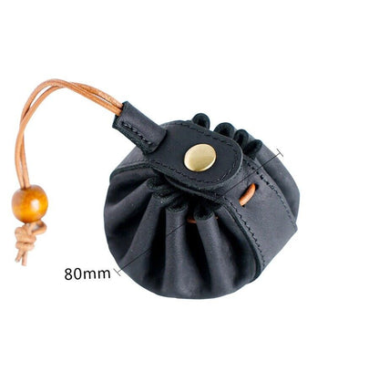 Coin Purse Handmade Unisex Drawstring Key Holders Wallet 8x5.5cm Genuine Leather