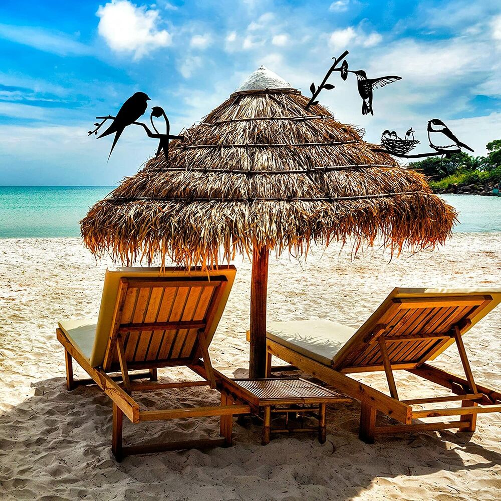 3 PCS Metal Bird Silhouette Wall Art Decor Birds on The Branch Metal Bird Statue