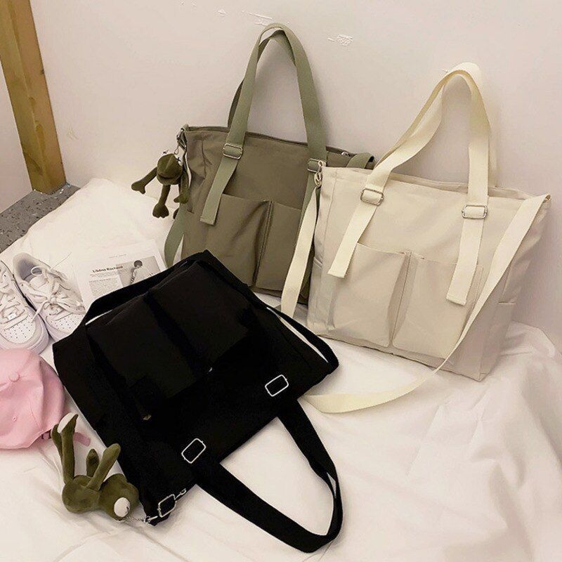 Large Handbag Shoulder Bag Waterproof Nylon Purse Canvas Crossbody 36*10*34 CM