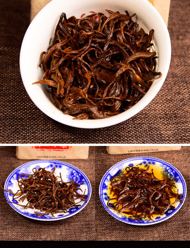 250g 400 Years Ancient Tree Golden Buds Dian Hong Yunnan Black Tea Brick Red Tea