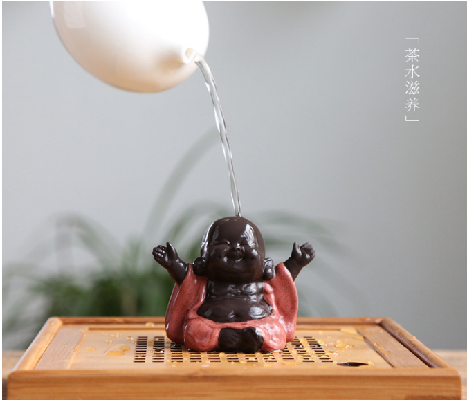 Big belly Maitreya Buddha tea pet decoration Yixing purple sand tea playing tea