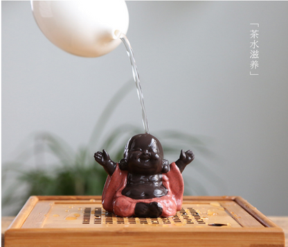 Big belly Maitreya Buddha tea pet decoration Yixing purple sand tea playing tea