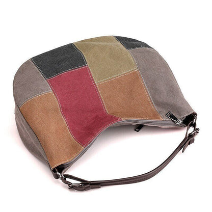Bag Simple Retro Stitching Color Large Bag Women's Bag Handbag Shoulder Bag