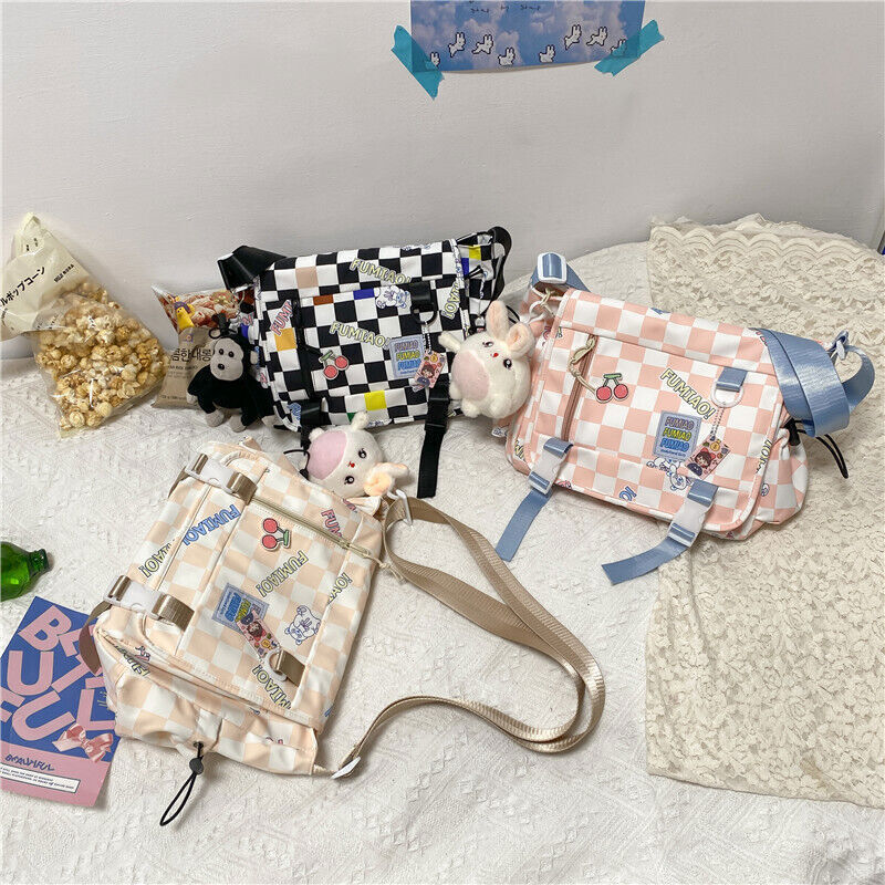 Women Plaid Messenger Bags Ladies Cover Shoulder Crossbody Bag Girls Handbags