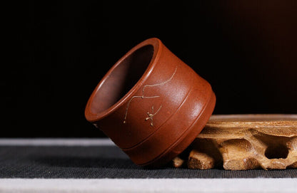 Chinese Yixing Zisha Clay Handmade Exquisite flowerpot（节节高升 底款：铁画轩）