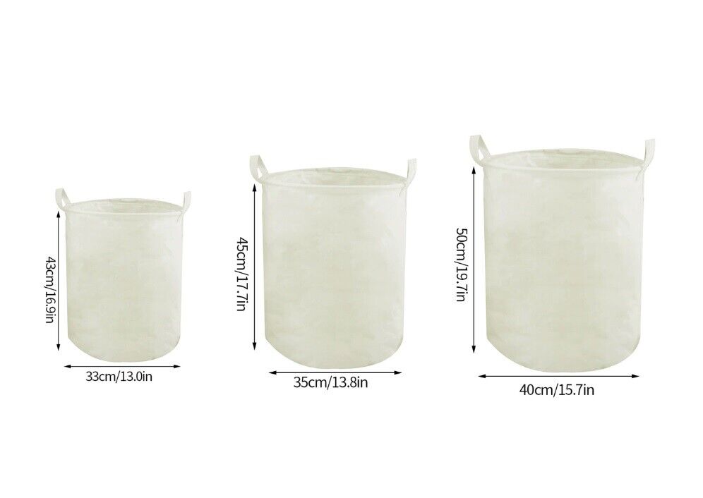 Laundry Basket Folding Dirty Clothes Organizers Storage Bag 50x40cm Cotton Linen