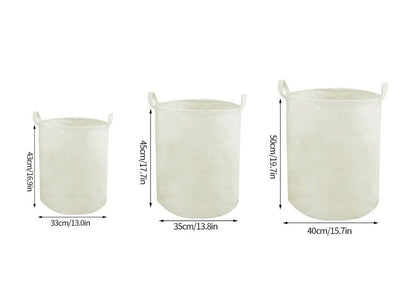 Laundry Basket Folding Dirty Clothes Organizers Storage Bag 50x40cm Cotton Linen
