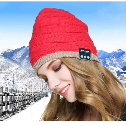Bluetooth 5.0 Headset Wireless Headphone Warm Smart Music Beanie Hat Cap speaker