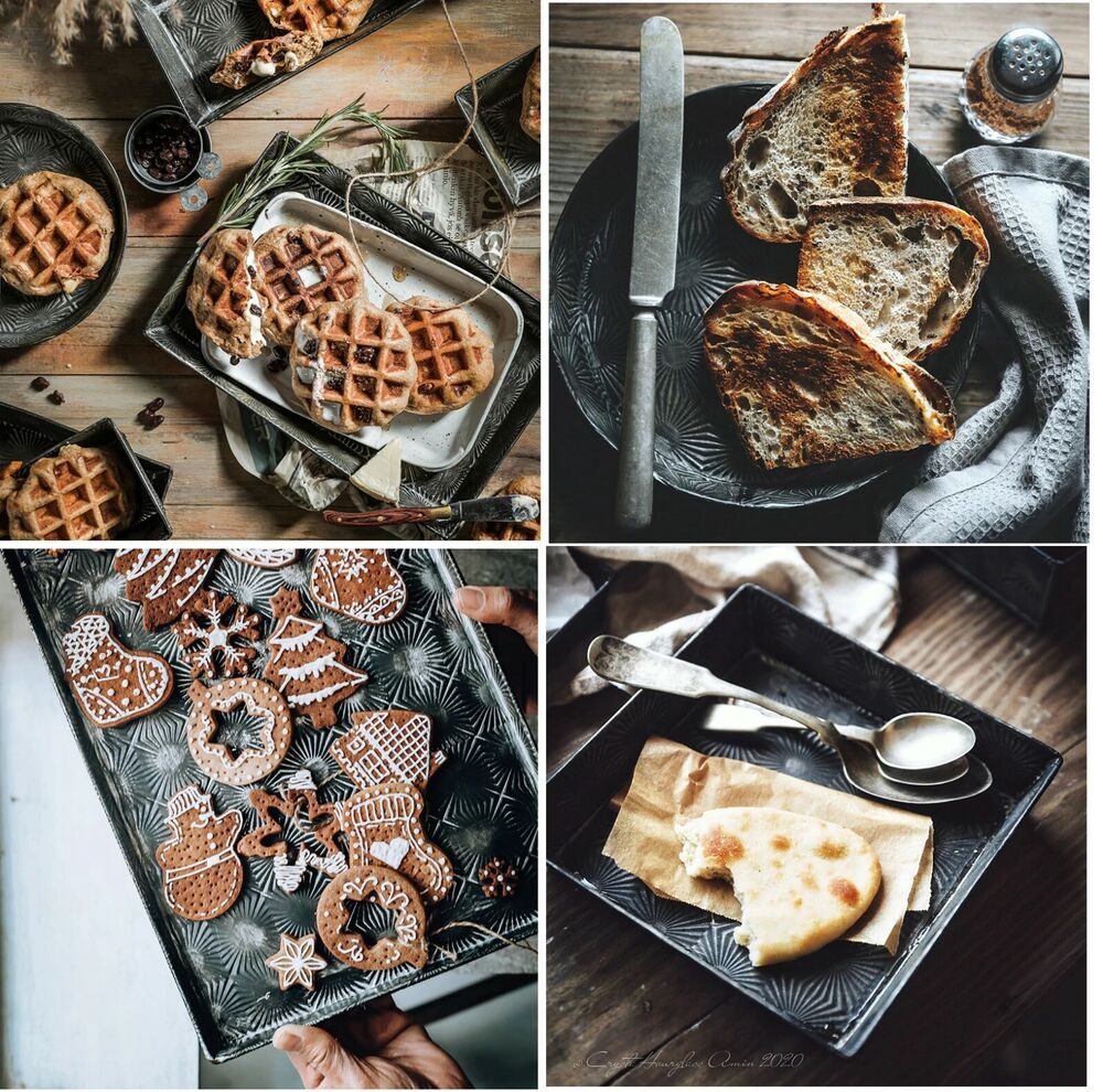 Starlight Series Retro Bread Tray Metal Antique Decorative Display Baking Plates