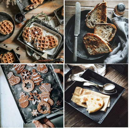 Starlight Series Retro Bread Tray Metal Antique Decorative Display Baking Plates