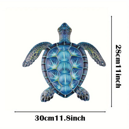 Blue Metal Sea Turtle Wall Decor Sea Life Turtle Decor Metal Wall Art Decoration