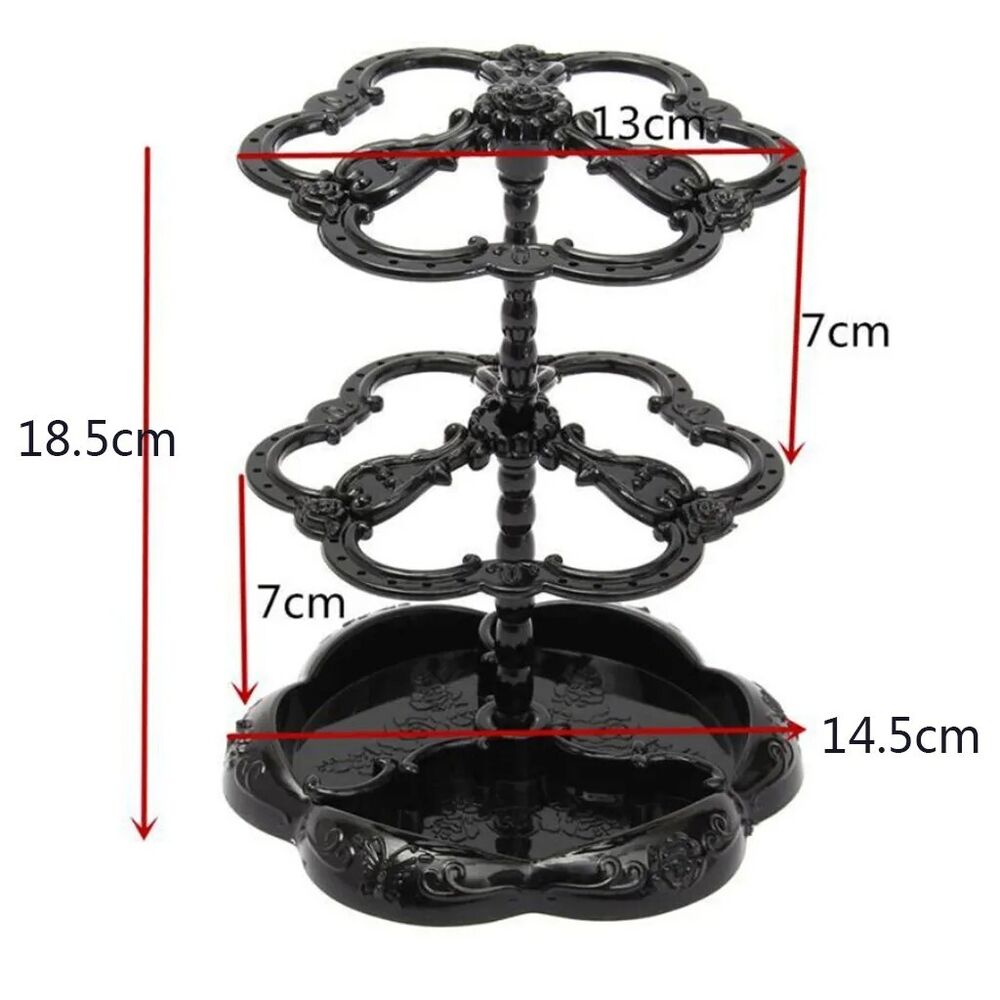 Jewelry Display Stand Plastic Retro Drop Earrings Holder Rotating Rack 13×18.5cm