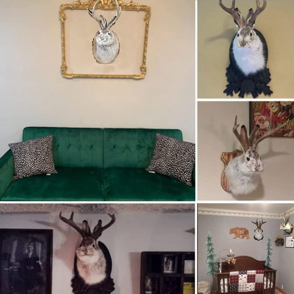 Statue Wall Mount Rabbit Head Hang Sculpture Animal Home New 2023 :))))