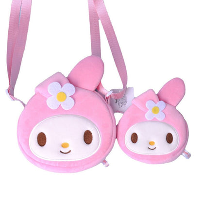 Sanrio Cute Plush Kuromi Cinnamoroll Melody Storage Bag and Wallet Messenger Bag