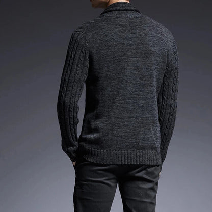 Men Knit Cardigan Sweater Coat Knitwear Thick Tops Streetwear