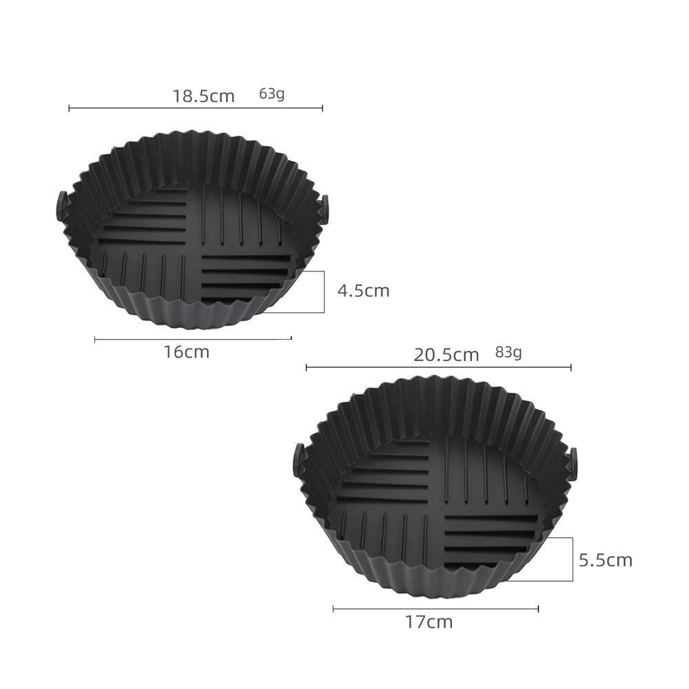 1pc Silicone Air Fryer Baking Tray Circular Foldable Food Grade High Temperature