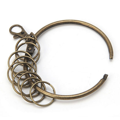Key Ring Bronze Keychain Clips Hook Clasps Oversize Split DIY Buckle 7.5cm Metal