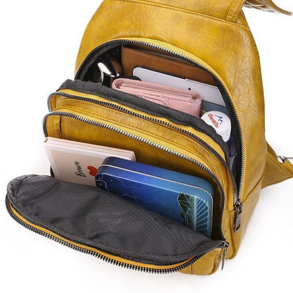 Women Leather Backpack Chest Shoulder Bags Ladies Back Pack Bags Bagpack