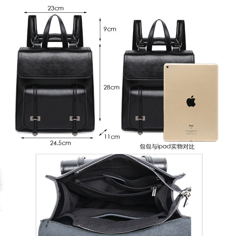 100% Genuine Leather Women's Backpack Travel Bag Rucksack Crossbody Handbags