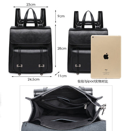 100% Genuine Leather Women's Backpack Travel Bag Rucksack Crossbody Handbags