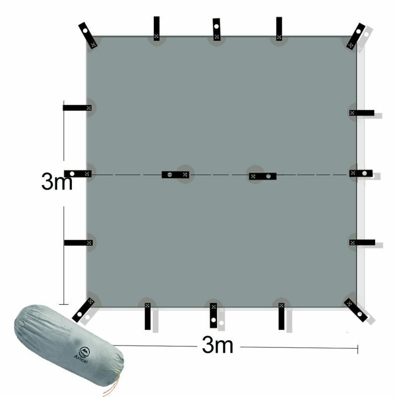 silicone coated nylon ultralight tarp Outdoor awning Tarp portable camping 3*3M