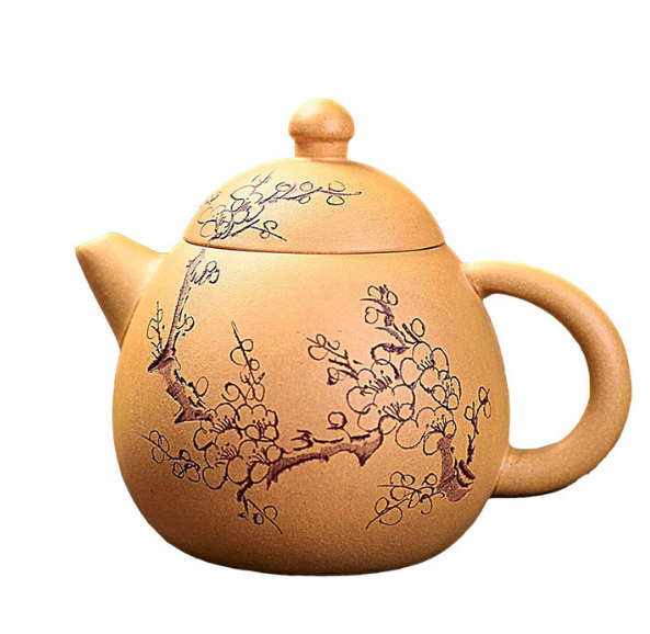 Yixing zishahu raw ore gold section mud plum blossom dragon egg handmade teapot