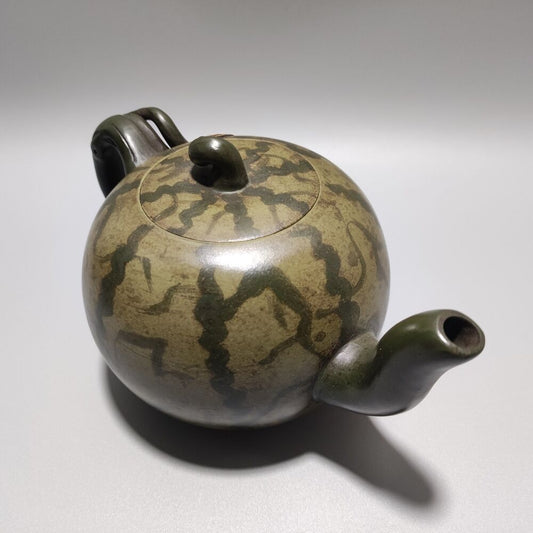 Vintage Chinese Yixing Purple Clay Teapot Zisha Ceramic Watermelon Teaware Rare