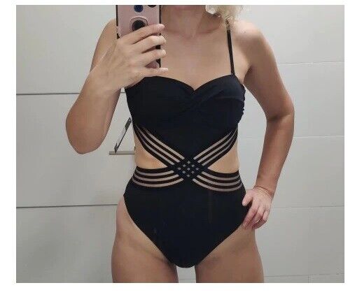 Women One-Piece Swimsuits Push Up Swimwear Patchwork Mesh Backless Bathing Suits