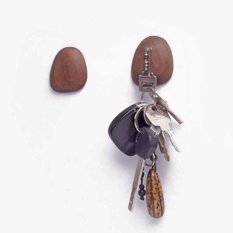 Wall Hooks Wooden Magnetic Hangers Keys Holders Nordic Smooth Edge Display Decor