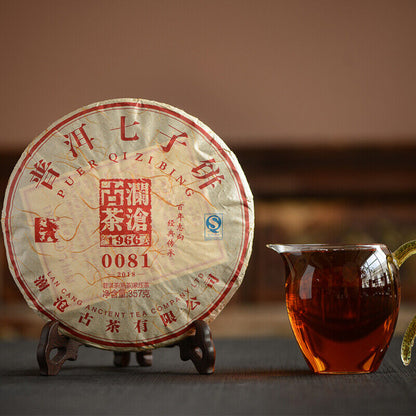 2018 Lancang Ancient Tea Pu'er Qizi Cake 0081 Puer Cooked Tea Pressed Tea 357g