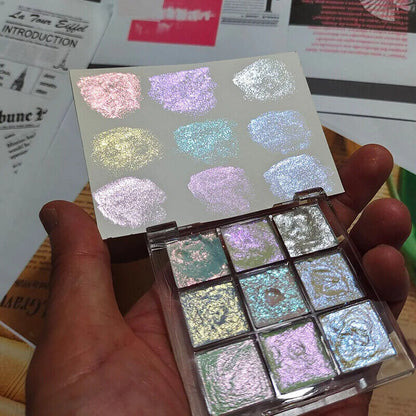 Nail Art Tool 9 Color Paint Solid Watercolor Handmade Acuarelas Palette Painting
