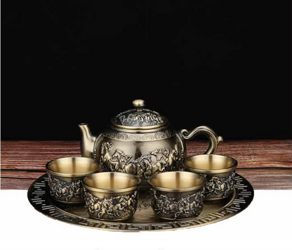 High grade retro bronze tea set creative kungfu tea set 002#