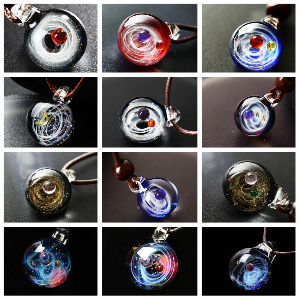 Necklace Pendant Nebula Cosmic Handmade Galaxy Men Women Jewelry 45cm Glass Rope