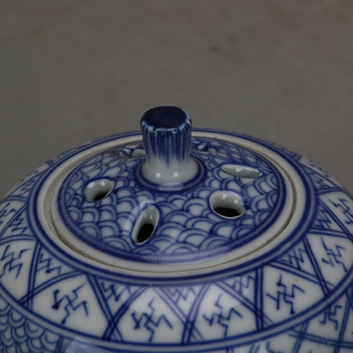 Qing Dynasty Official Kiln Handmade Porcelain Blue and White Porcelain Wuliang D