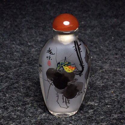Ancient Chinese handmade interior painting ancient glazed snuff bottle