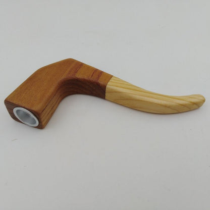 Tobacco Pipes Handmade Solid Wood Bent Smoking Tools Sickle Design Presser 115mm