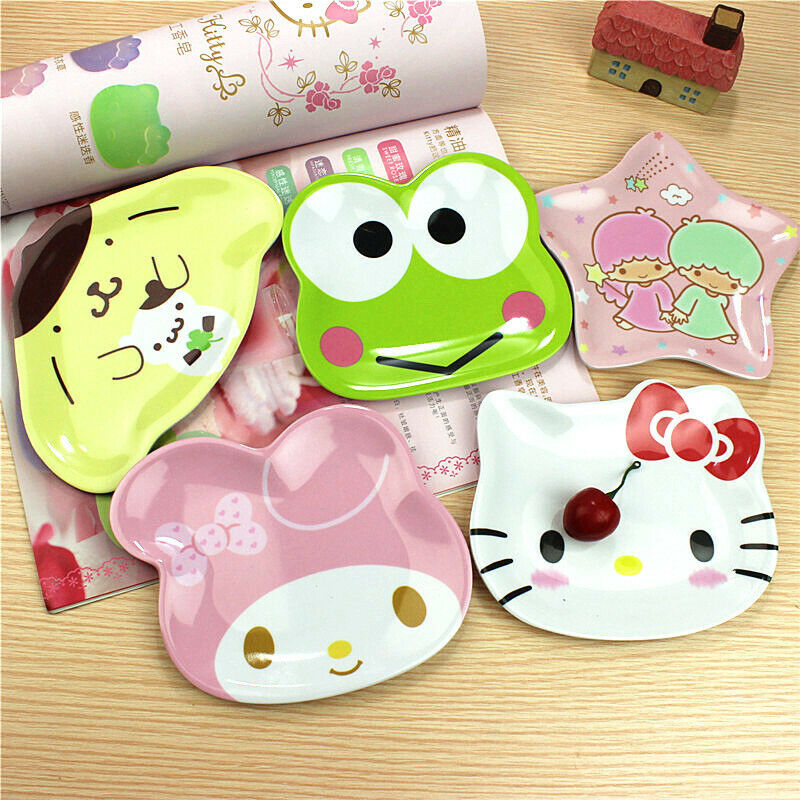 Cute My Melody Hello Kitty Fruit Dishes Kids Snack Dessert Cake Small Tableware