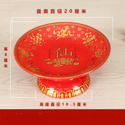 Xianjia High Foot Supply Tray Buddhist Hall Tribute Plate Supplies