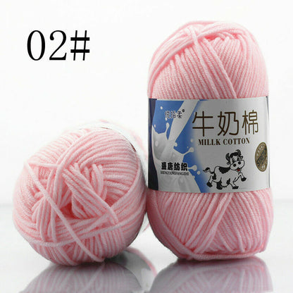 Hot Sale 50g Hand-woven Chunky Yarn Soft Milk Cotton Knitting Baby wool yarn