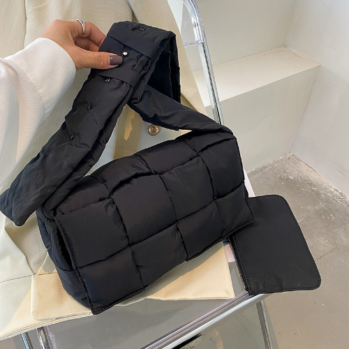 Winter Woven Cotton Women Crossbody Bag Down Shoulder Bags Women Space Handbags