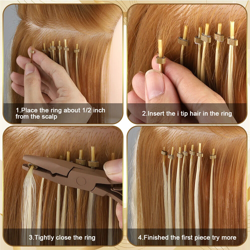 Hair Extension Pliers Stainless Steel Micro Ring Application Weft Tools 13x8.4cm