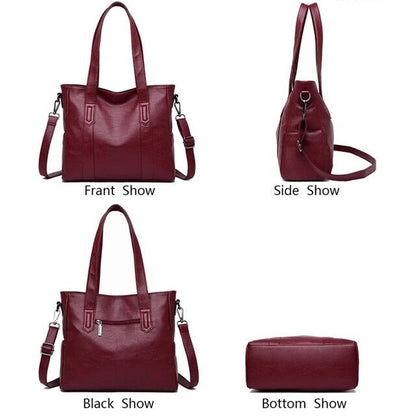 Genuine Wine Red leather handbag for women Crossbody Shoulder BagFor Work Gift