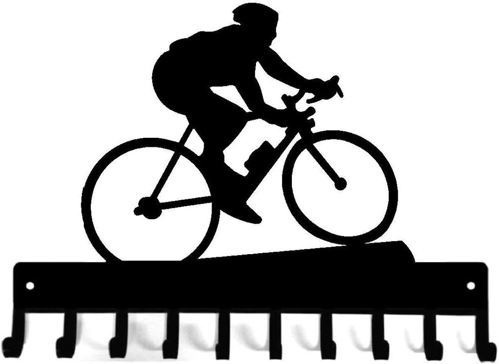 Cycling Medal Hanger Rack - 14.5 inches with 10 Hooks Metal Wall Art