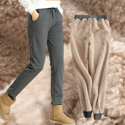 Pants Women's Cashmere Harem Warm Velvet Thick Lambskin Sweatpant Loose Trousers