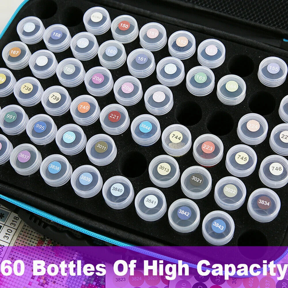 60 Bottles Storage Box 5D Diamond Tools Storage Box Case Painting Tools Bag