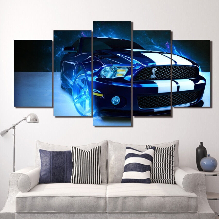 Tropical Beach Sunset Poster Painting 5 Panel Canvas Print Wall Art Home Decor