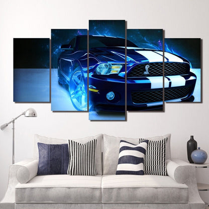 Tropical Beach Sunset Poster Painting 5 Panel Canvas Print Wall Art Home Decor
